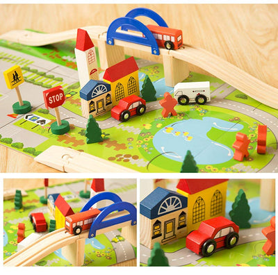 CityLife : Circuit en bois avec Tapis Puzzle