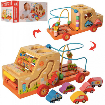 Voiture éducation précoce puzzle en bois modélisation numérique jouets assortis