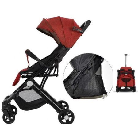 SuitStroller Rouge : Poussette Valise Ultra Compacte